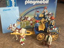 Vintage Playmobil 3117 Horse & Buggy Cart Family with box & instructions 