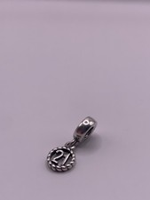 Genuine Pandora Bracelet Charm - Silver 21st Birthday Age 21 Dangle S925 ALE 
