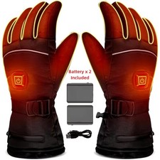 Heated Gloves with battery Waterproof  Hand Warmers rechargeable Heating Gloves