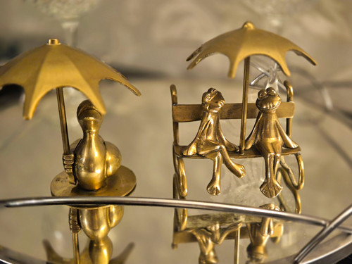 Vintage solid brass - brass, "rainy