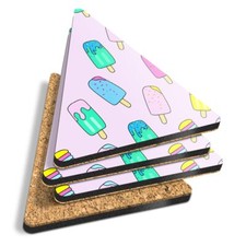 4x Triangle Coasters - Pink