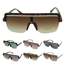 Mens Womens Flat Rimless Sunglasses Square Big Large Luxury Sun Glasses Designer