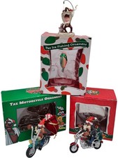 Taz Christmas Ornaments Set Motorcycle Ice Fishing Holiday Decor T2750 D156