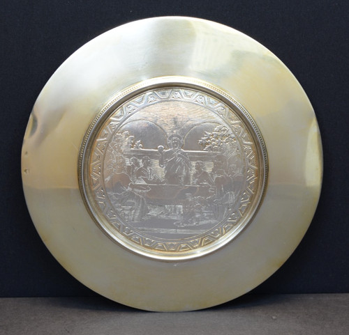 Vintage sterling silver disk - sterling,