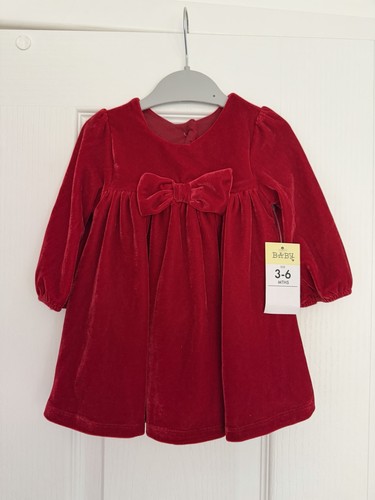 Month girl red dress - 3-6,