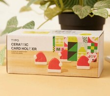 Ceramic Card Holder 4 Pack of Santa Hat Card Holders Christmas Card Holder