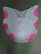 Ladies' tie dye cotton top with embroidery.  Hippy/boho/festival/beach.  Used.