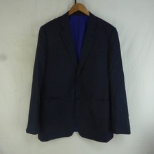 Jaeger 2 Piece Suit Jacket 48L and Trousers 42L Navy Blue Mayfair Mens Formal
