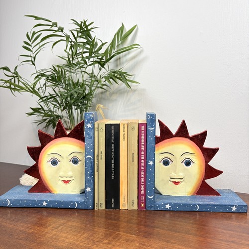 Vintage Wood Sun Stars Moon
