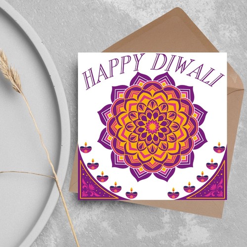 Happy diwali greeting - happy, card