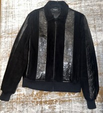 kooples black leather GoatSkin jacket size s 