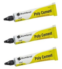 3 x Humbrol Poly Cement Glue
