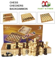 3 in 1 Folding Wooden CHESS