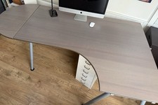 IKEA Galant 18222 Corner Desk Table, 200-160cm x 120cm Extendable And Adjustable