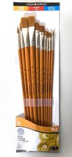 Daler-Rowney Simply Gold Taklon Synthetic Acrylic 10 x Brush Set, Unused.