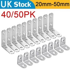 40/50X Corner Braces Brackets Right Angle L shape Stainless Steel Brace Bracket