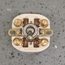 NEW TWO WAY CERAMIC LIGHT SWITCH CHROME WALSALL CRABTREE HALLWAY LANDING VINTAGE