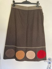 Ginka by Neisha Crosland Women's Midi wool Skirt Embroidered Spots Size S/M