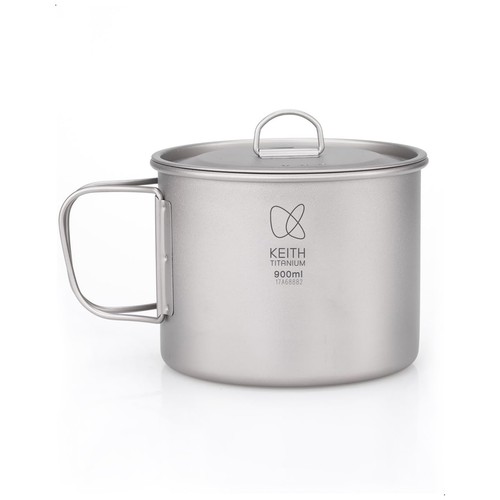 Titanium camping pot 900ml - camping,