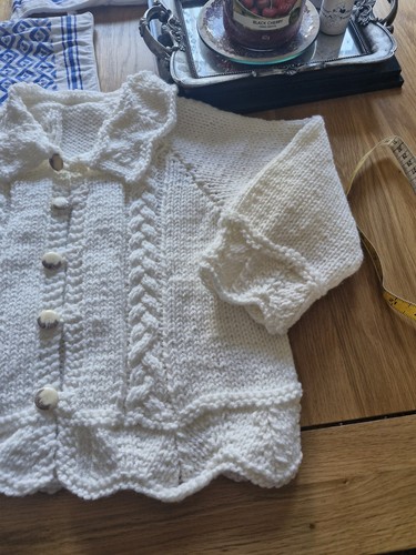 Hand knitted aran cardigan - hand,