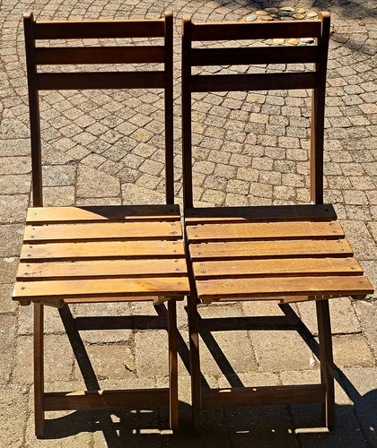 Brown wooden folding - 2x,