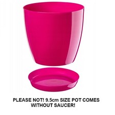 Plant Flower Pot Plastic 20 Colours 9 sizes Gloss Pots Planter Saucer Tray Deco