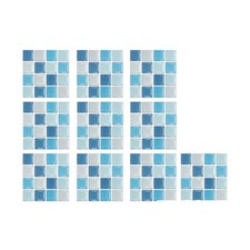 10pcs Glass Tile Wall Stickers Waterproof Crystal Tile Sticker Self-adhesive DI-