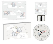 DUMBO nursery - 12" Lightshade, Touch Lamp, Wall Art, Wall Clock or Bundle