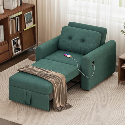 Jooli single sofa bed - bed, green