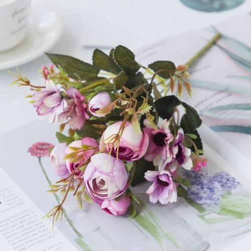 3pcs artificial tea - 1/3pcs, rose