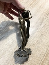 Small Bronze Effect Figurine Naked Woman Resin