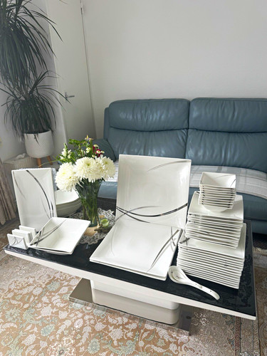 Porcelain square abstract - porcelain,