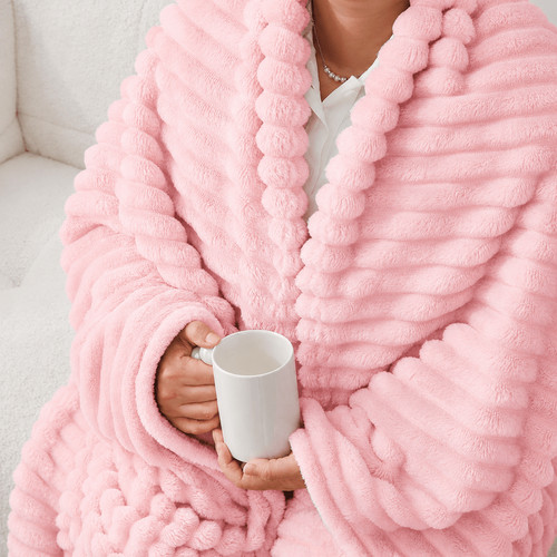 Luxury ribbed faux - faux, throw