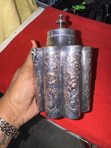 Vintage tea caddy - ,, silver