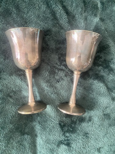 Pair silver plated stemmed - of,
