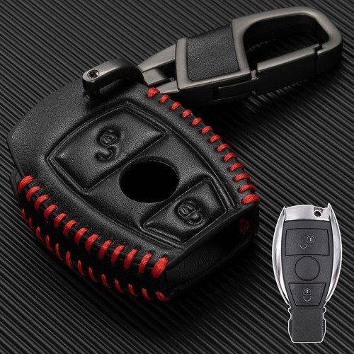 Button leather key fob case - 2,