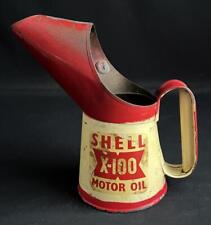 SHELL X100 PINT MOTOR OIL JUG POURER MEASURE GARAGE FORECOURT GAS STATION CAN