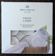 WAX LYRICAL Fresh Linen Long Lasting Tea Lights Scented Candle *PACK OF 9*