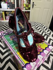 Irregular Choice Builds Bridges Bordo Red Shoes Size 39 (6)