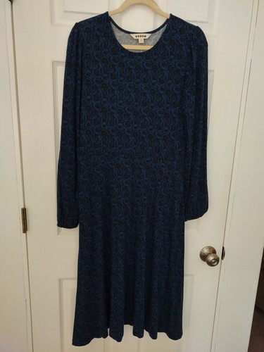 Boden blue black jersey midi - blue, &