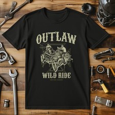 Outlaw Wild Ride T-Shirt - Buckle Up Motorbike Biker Riding Tees & T-Shirts