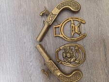 Pair of Vintage Brass Wall
