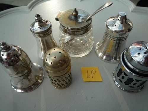 Vintage silver plate salt - silver,
