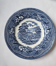 Barratts Of Staffordshire England Old Castle Blue Bread Plate 7",