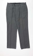 Full Circle Mens Grey Wool Blend Trousers Size 44 in