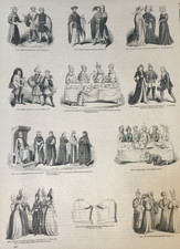 c.1860s Antique Print • Henry IV–VI Costumes • Old England Museum Plate • Regal