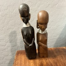 Two Hand Carved African Wood