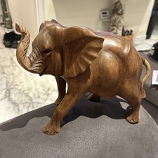 Vintage hand-carved Solid wooden elephant statue.