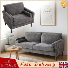 Chenille Armchair 1,2 Seater Living Room Recliner Couch Sofa w/Pillows Dark Grey