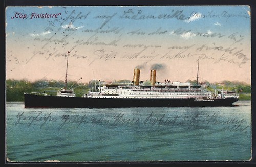 Postcard passenger ship cap - ship,